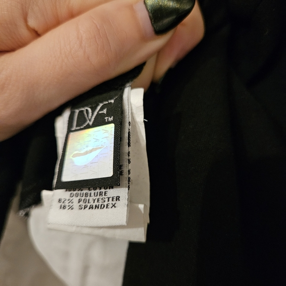 DIANE VON FURSTENBURG Pele Dress White Eyelet Lace Black Ponte Bodycon Office - Picture 10 of 10